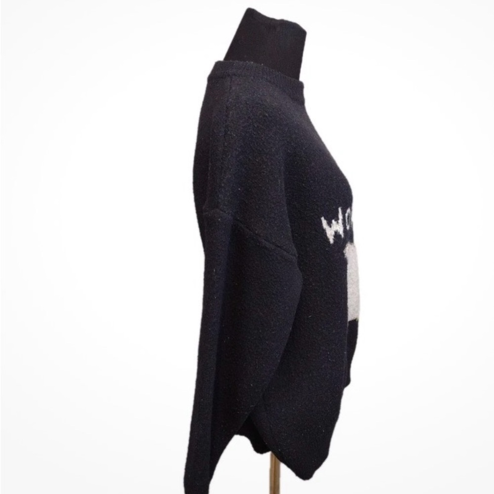 Aelfric Eden Black Sweater with WOW Goose Duck Design Print L - Picture 2 of 5